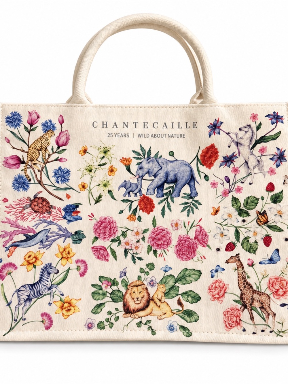 Chantecaille 25th Anniversary Wild About Nature Floral Animal Tote
